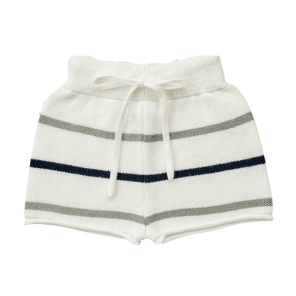 Knit striped shorts 7Y | Mebie