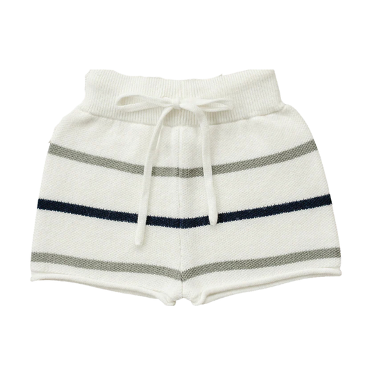 Knit striped shorts 7Y | Mebie