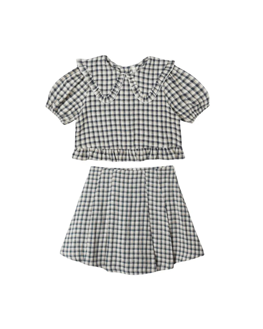 Navy Check Skirt And Blouse Set | Rylee + Cru