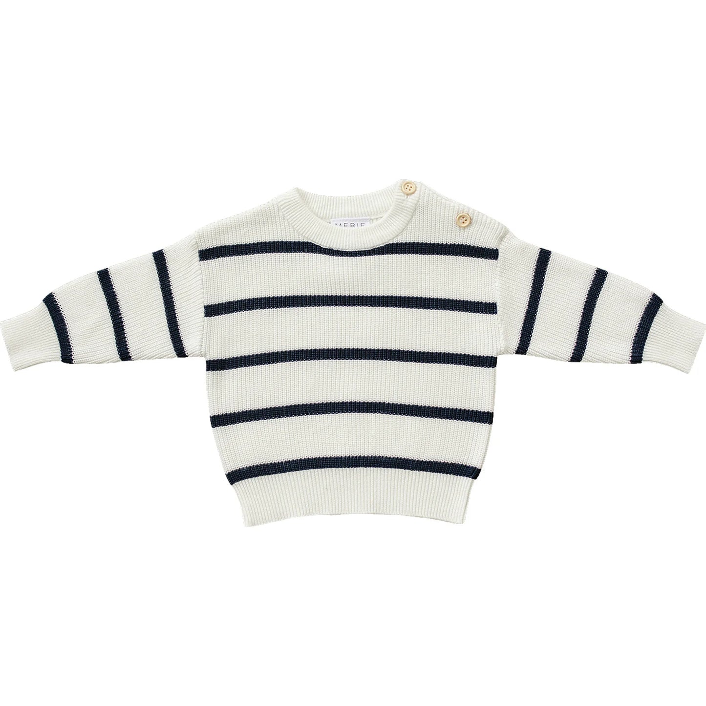 Navy Stripe Knit Sweater | Mebie
