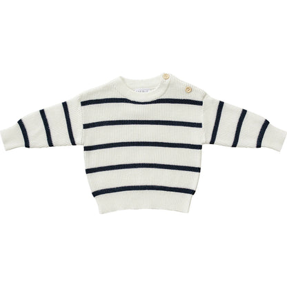 Navy Stripe Knit Sweater | Mebie