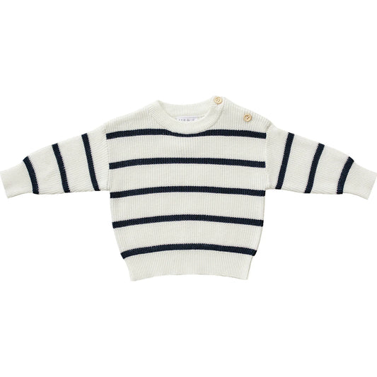 Navy Stripe Knit Sweater | Mebie