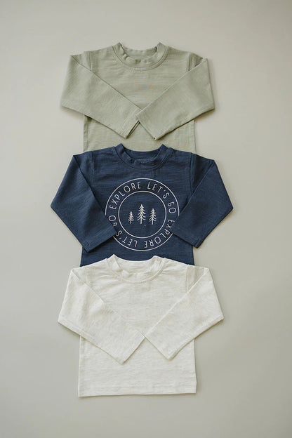 Sage Long Sleeve Cotton Tee | Mebie (Copy)
