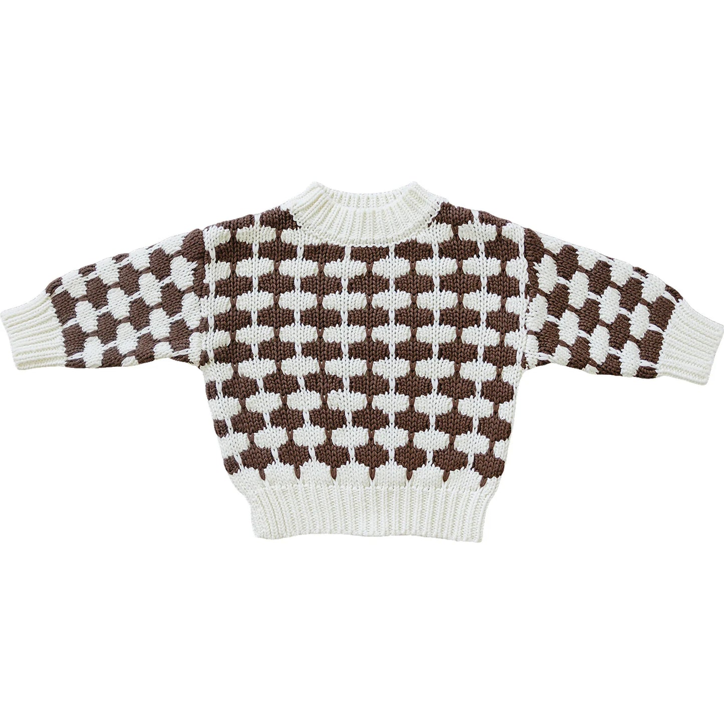 Brown + Cream knit Sweater | Mebie