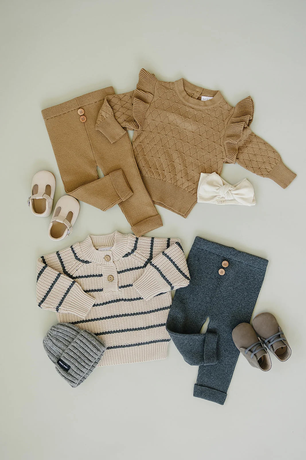 Stripe Button Knit Sweater | Mebie