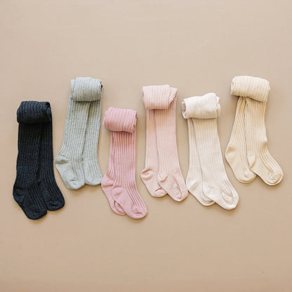 Ribbed Tights Beige | Mebie