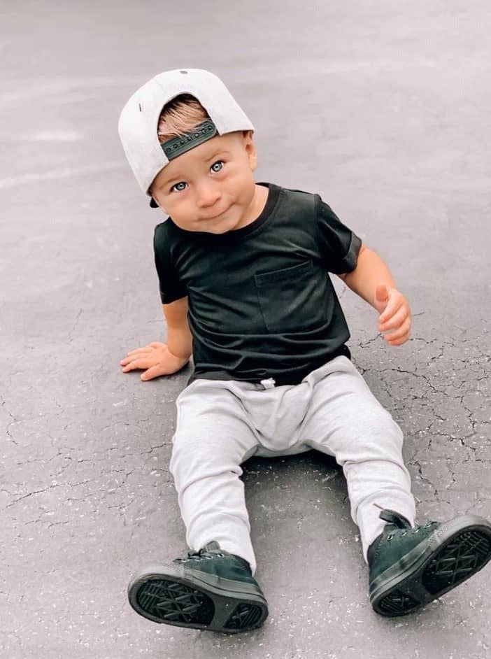 Bamboo Pocket Tee Black | Little Bipsy