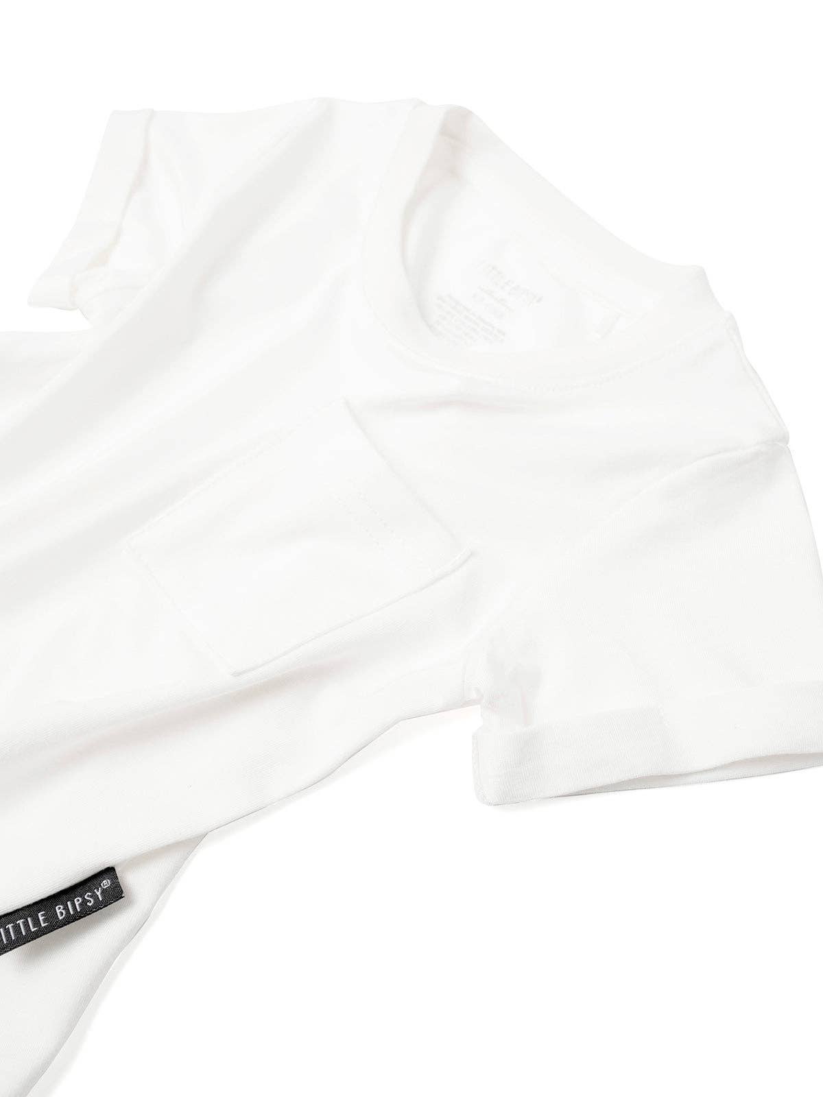 Bamboo Pocket Tee Off White | Little Bipsy