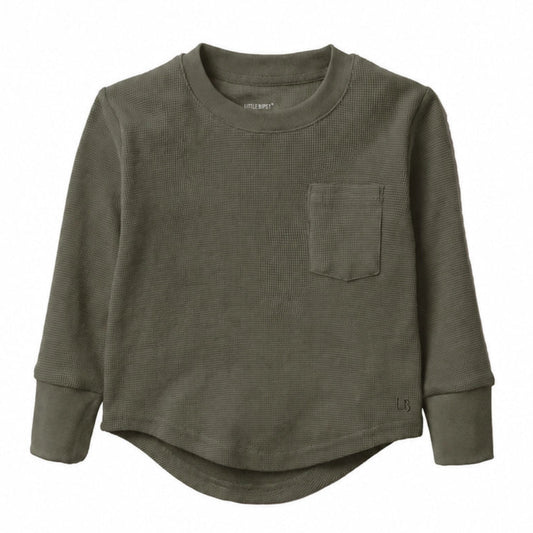Green Waffle Top | Little Bipsy