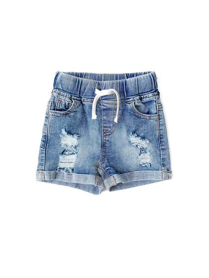Distressed Denim Shorts | Little Bibsy