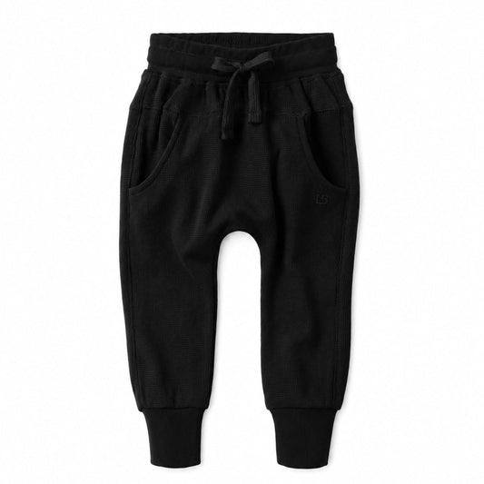 Black Waffle Jogger | Little Bipsy