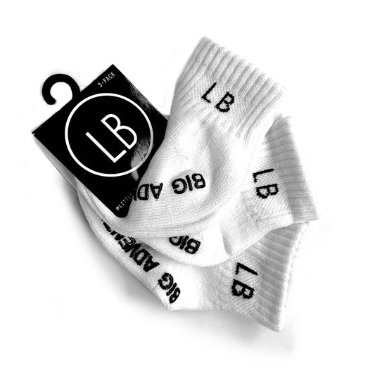 Sock 3-Pack White | Little Bipsy