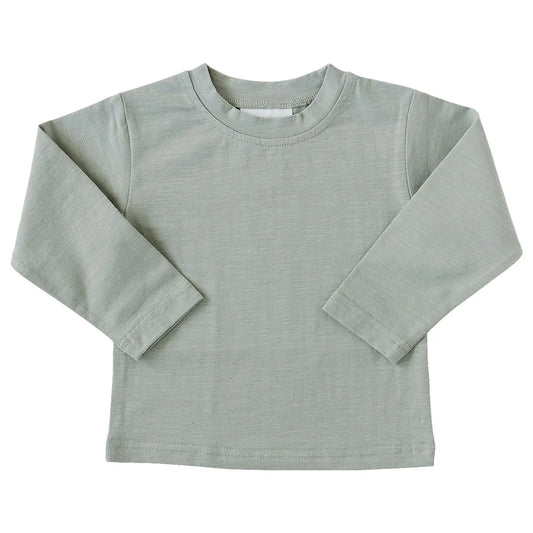 Sage Long Sleeve Cotton Tee | Mebie