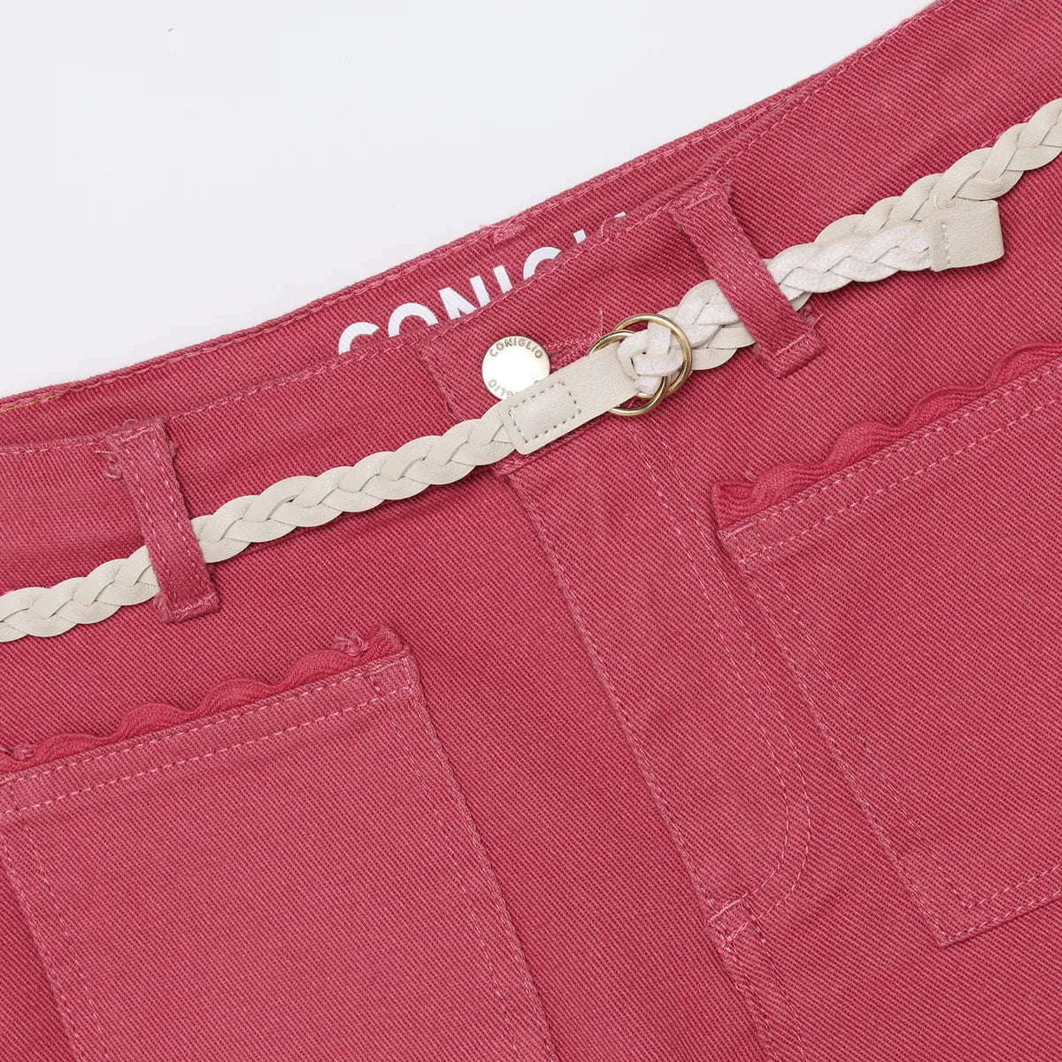Raspberry denim shorts | Coniglio
