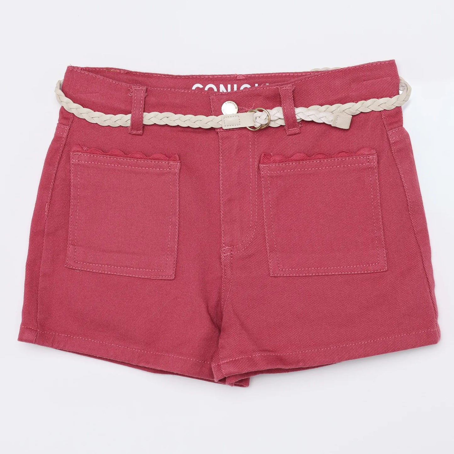 Raspberry denim shorts | Coniglio