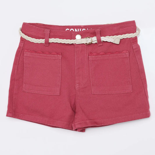 Raspberry denim shorts | Coniglio